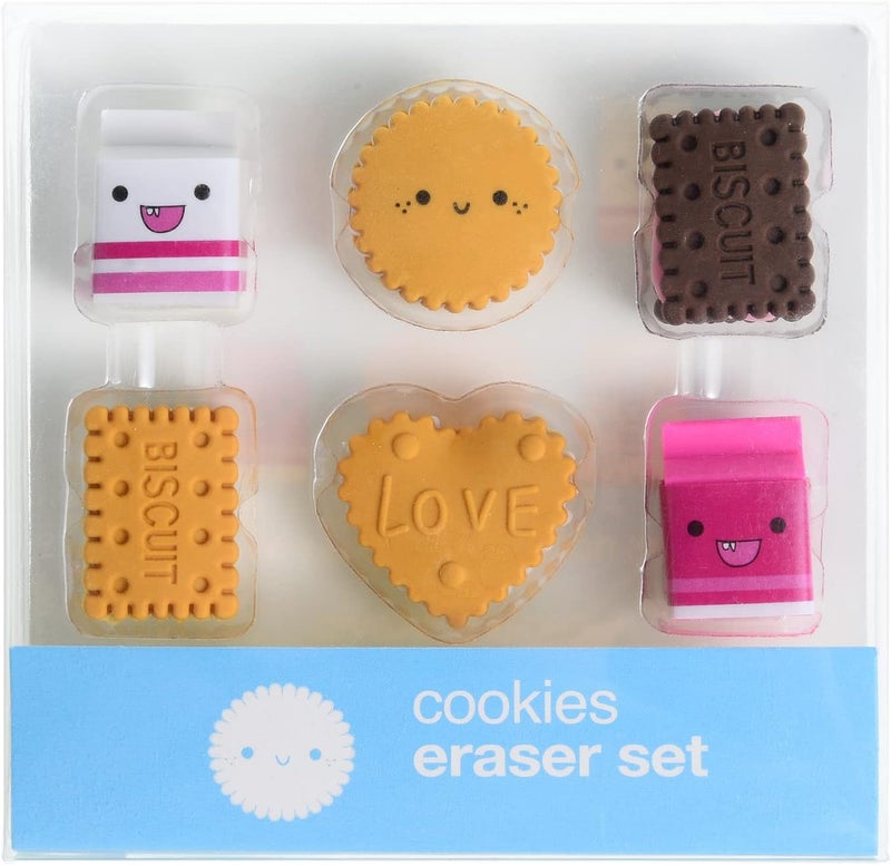 DOMG Cookie Erasers for Kids, 12 Pieces 3D Cute Food Puzzle Mini Biscuit Eraser, Cool Fun Take Apart Desk Pet Erasers for Girls - Image 3